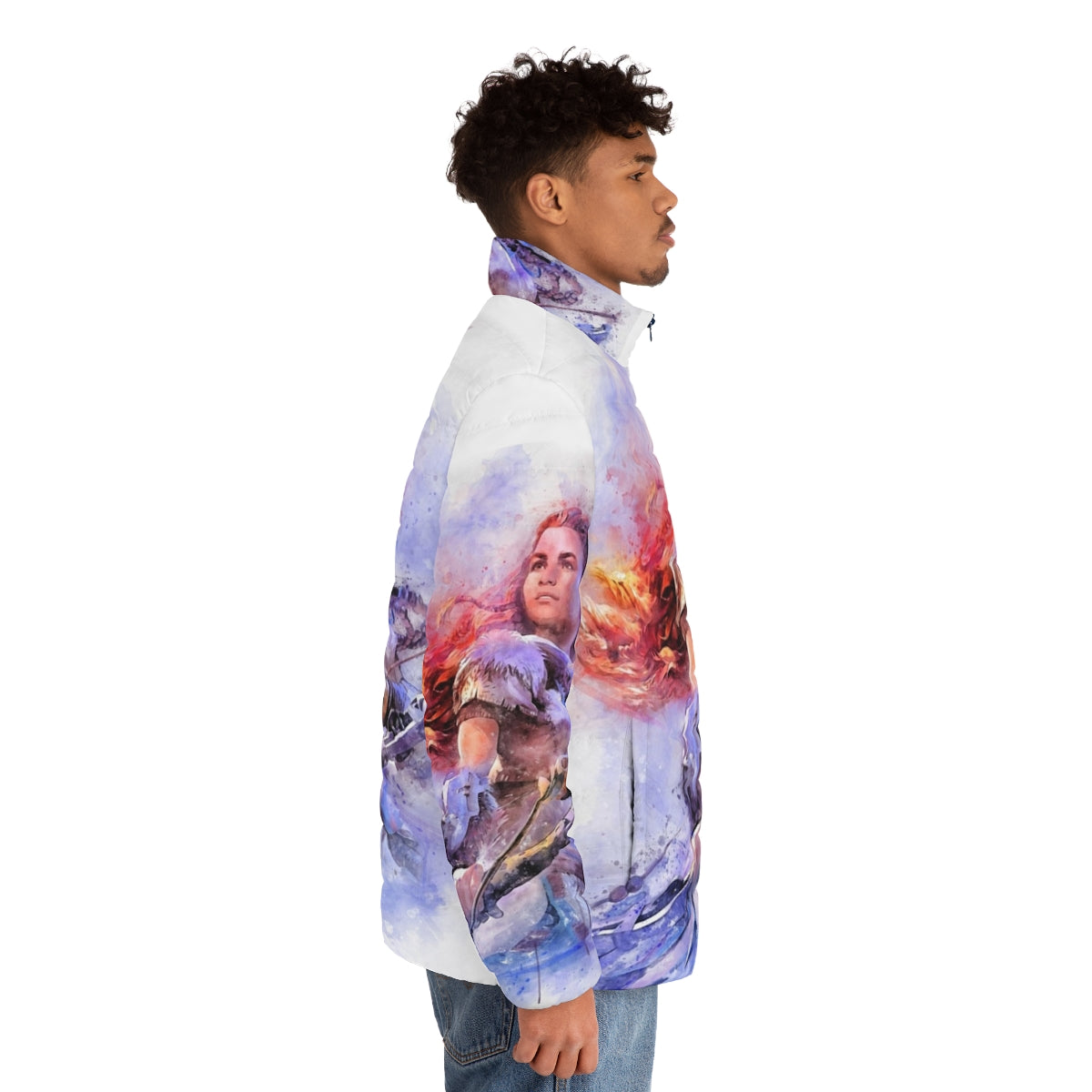 Aloy Watercolour Puffer Jacket - Officially Licensed Horizon Zero Dawn Outerwear - men side right