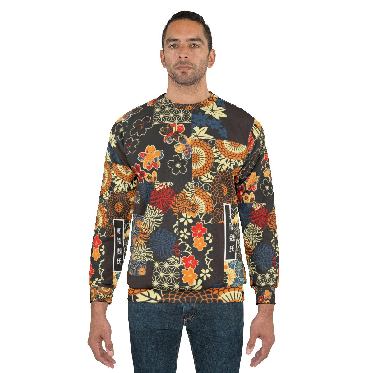 Anime inspired kimono seamless sweatshirt - men