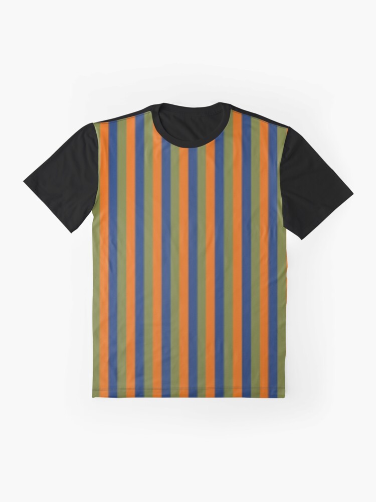 Retro Sesame Street puppet-inspired striped graphic t-shirt - Flat lay