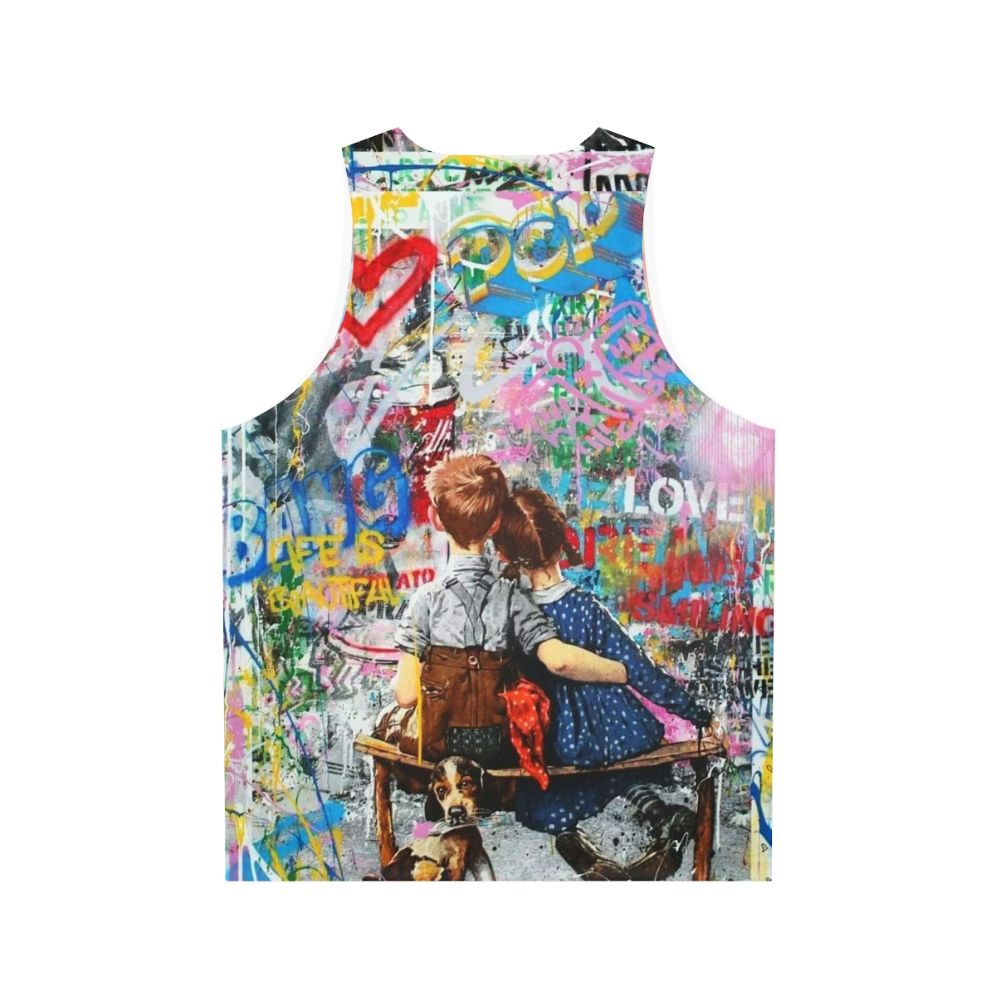 Retro Pop Art Collage Unisex Tank Top - Back