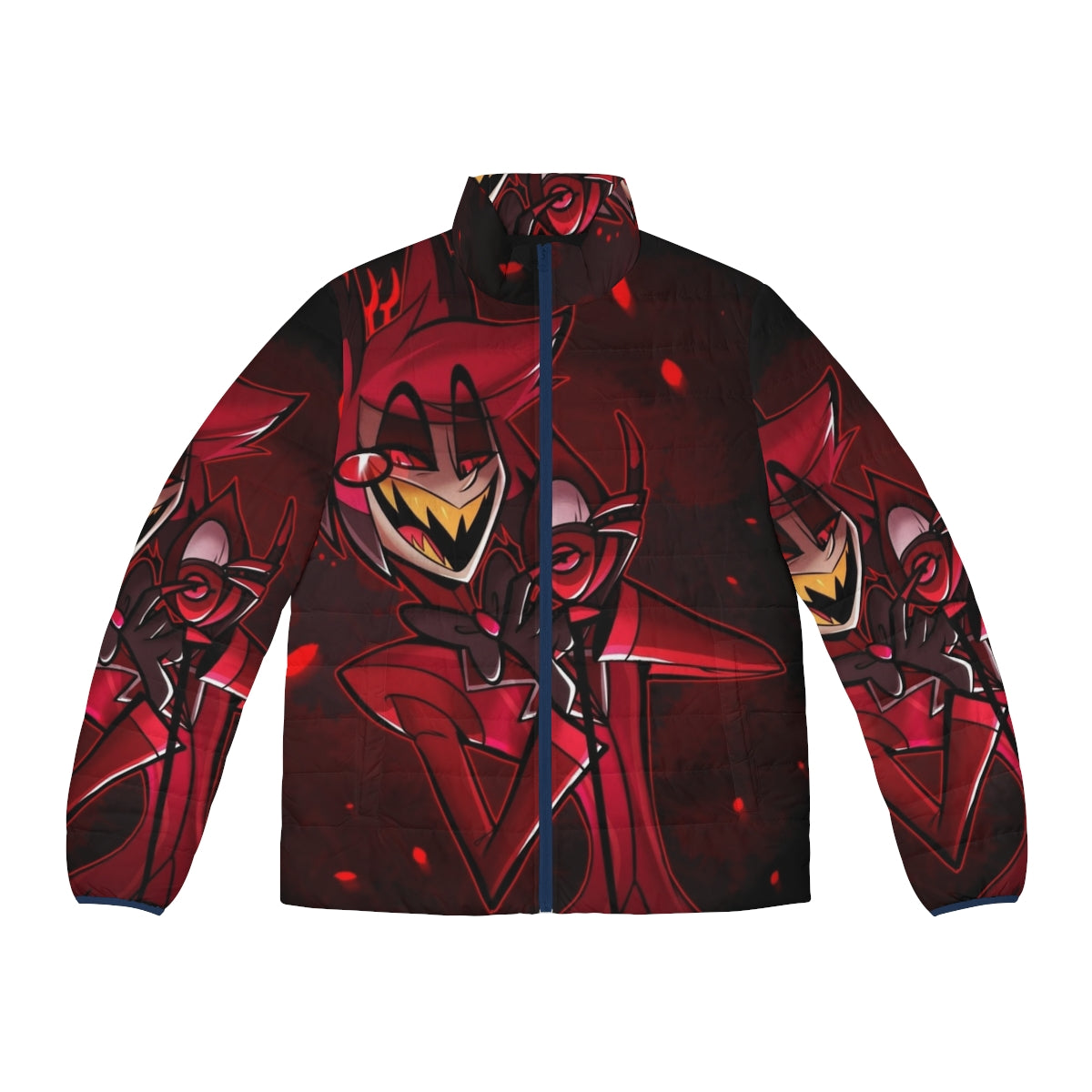 Hazbin Hotel Alastor Puffer Jacket featuring the iconic character design