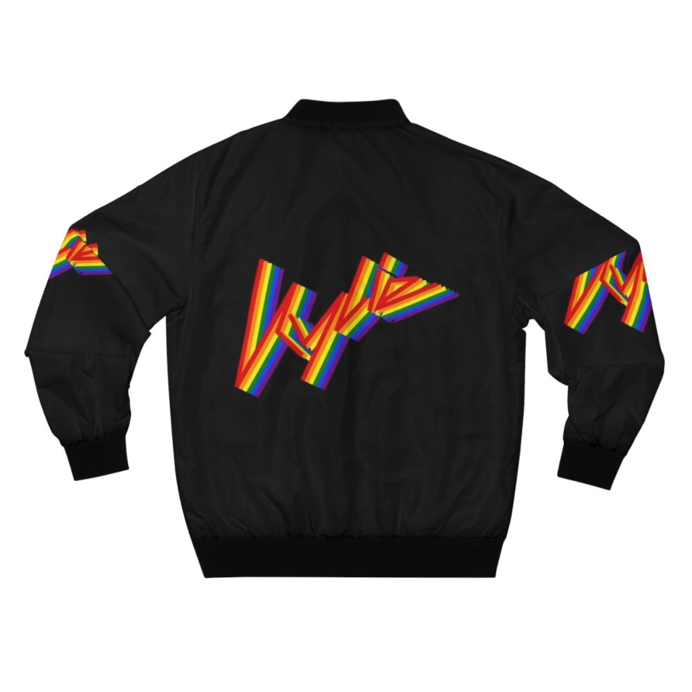 Kylie Minogue Pride 2023 Bomber Jacket with rainbow design - Back