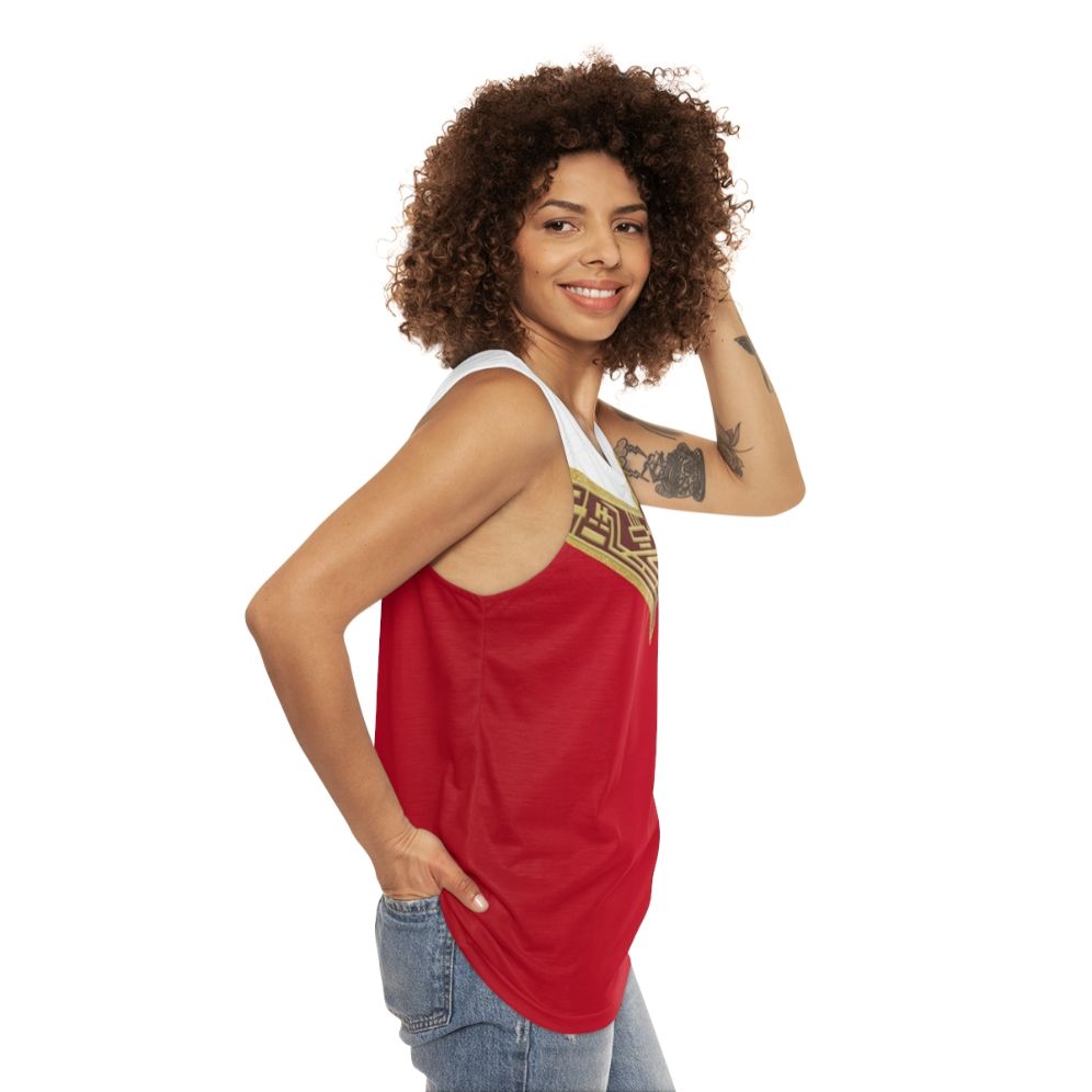 Zeo Red Unisex Tank Top - women side