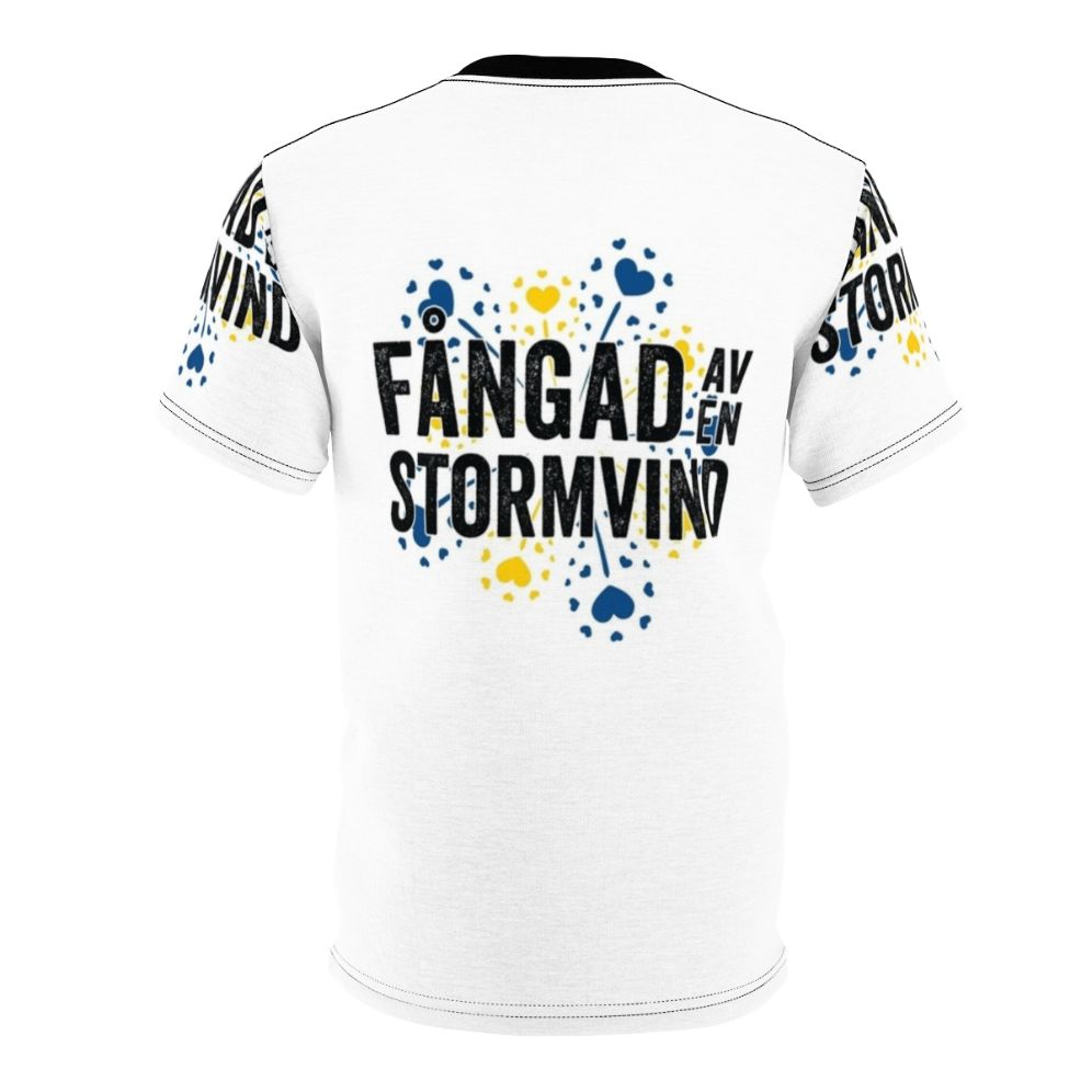 Carola F Ngad Av En Stormvind 1991 Sweden T-shirt design featuring the winner of the 1991 Eurovision Song Contest - Back