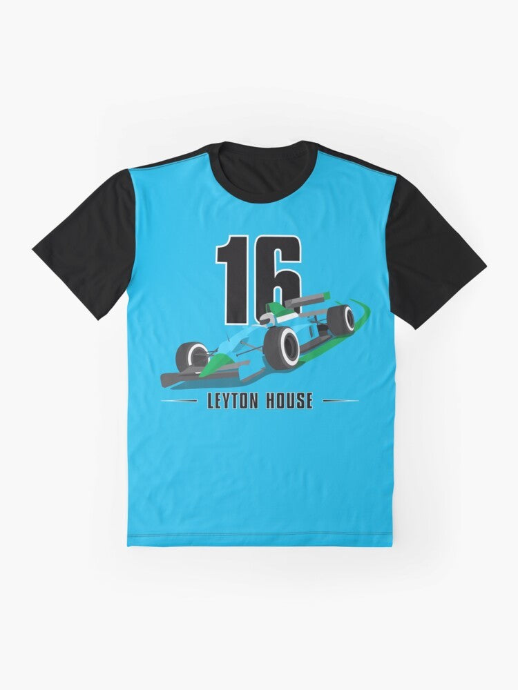 Leyton House CG901 Formula 1 Racing Car Graphic T-Shirt - Flat lay