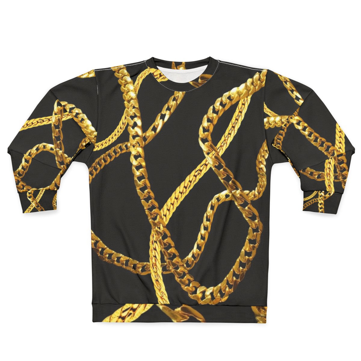 Stylish gold chains sweatshirt for a bold, luxurious look