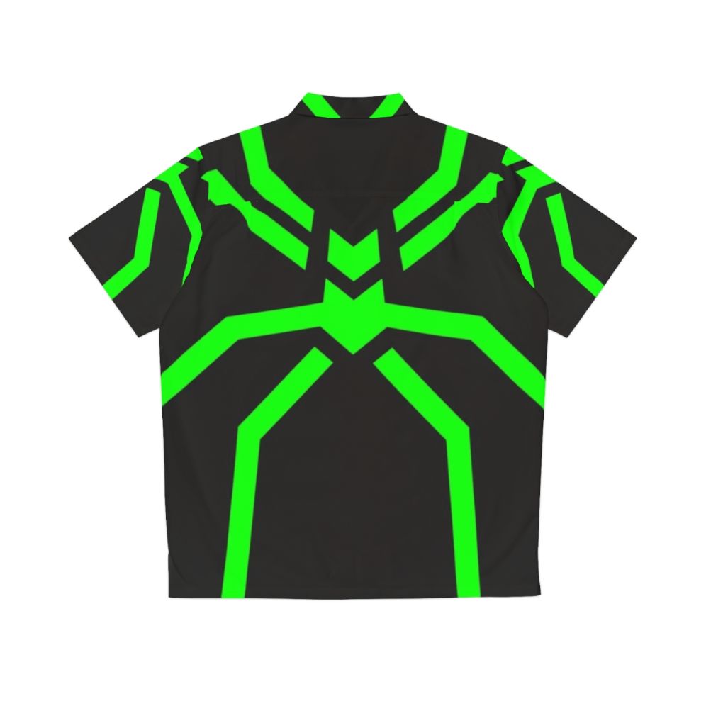 Stealth Spider Green Hawaiian Shirt - Back