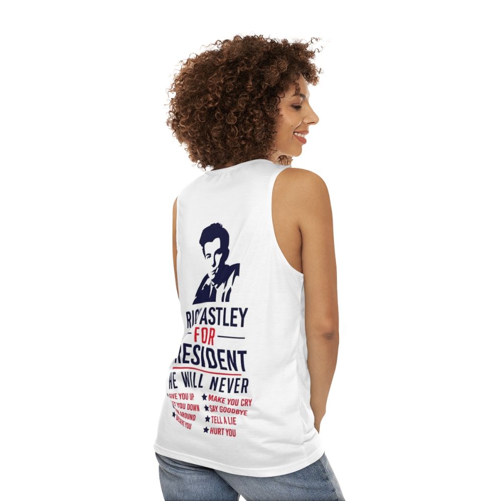 Rick Astley for President Unisex Tank Top - women back