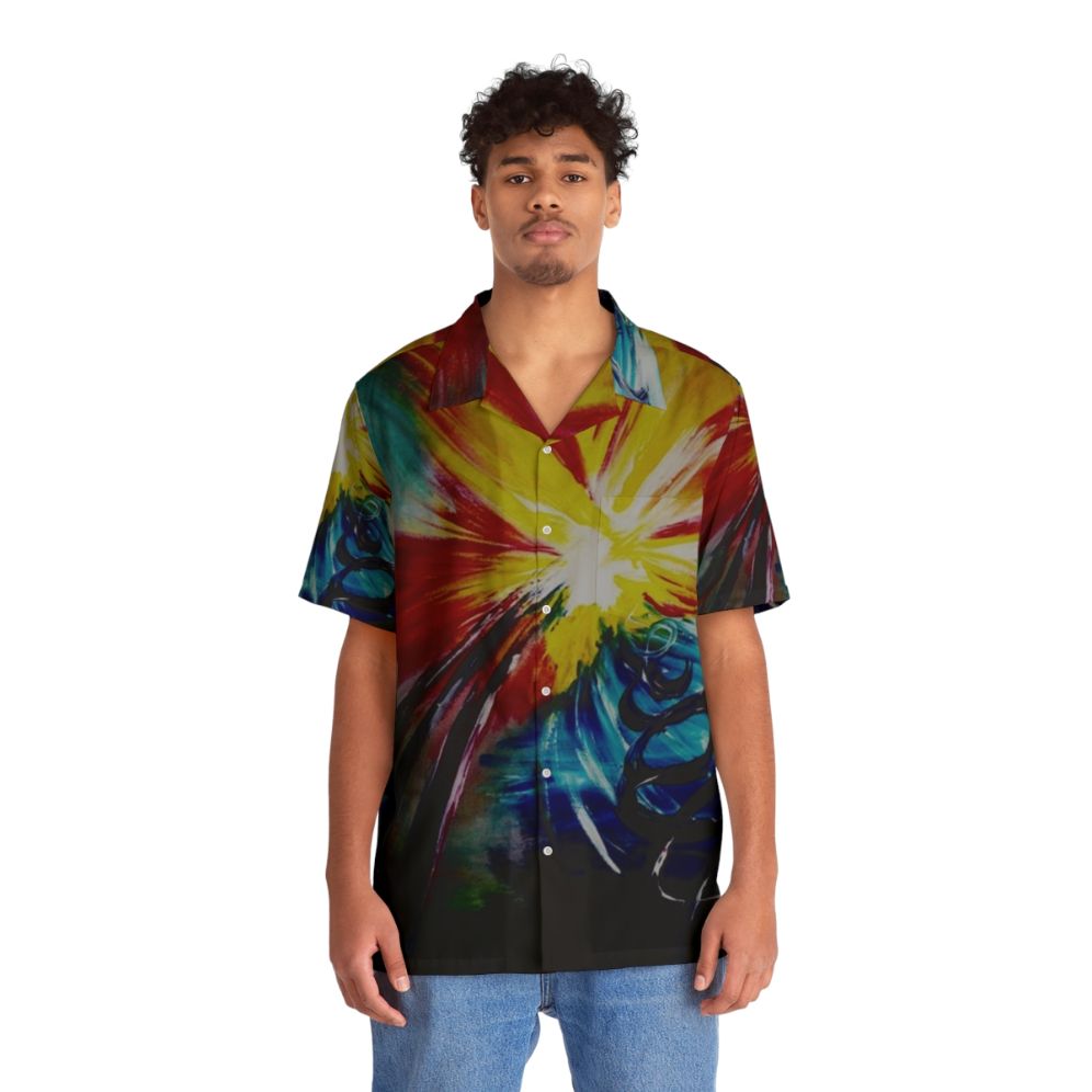 Bipolar Hawaiian Shirt with Colorful Abstract Design - People Front