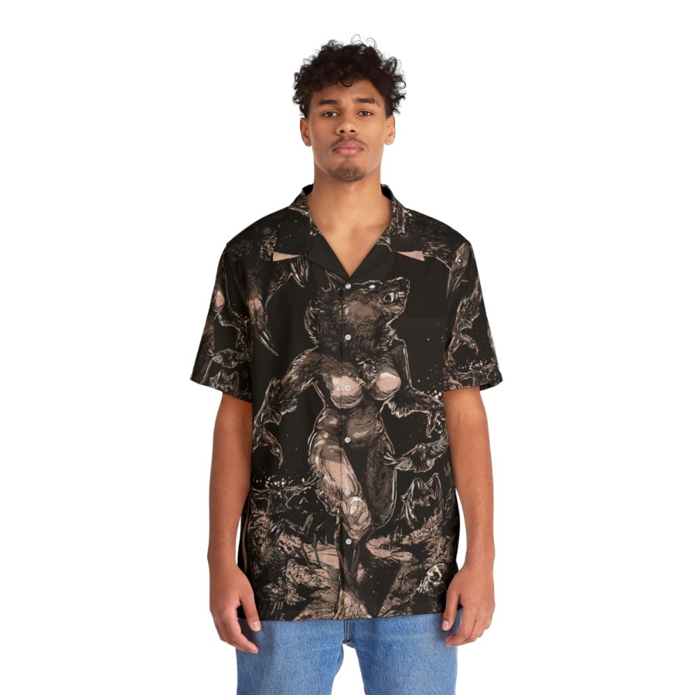 Supernatural Hawaiian Shirt with Werewolf and Wolf Designs - People Front