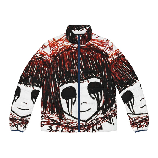 Fran Bow inspired puffer jacket with creepy and beautiful design