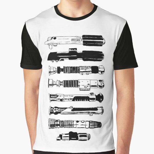 Minimalist graphic t-shirt featuring the iconic Star Wars logo and design elements