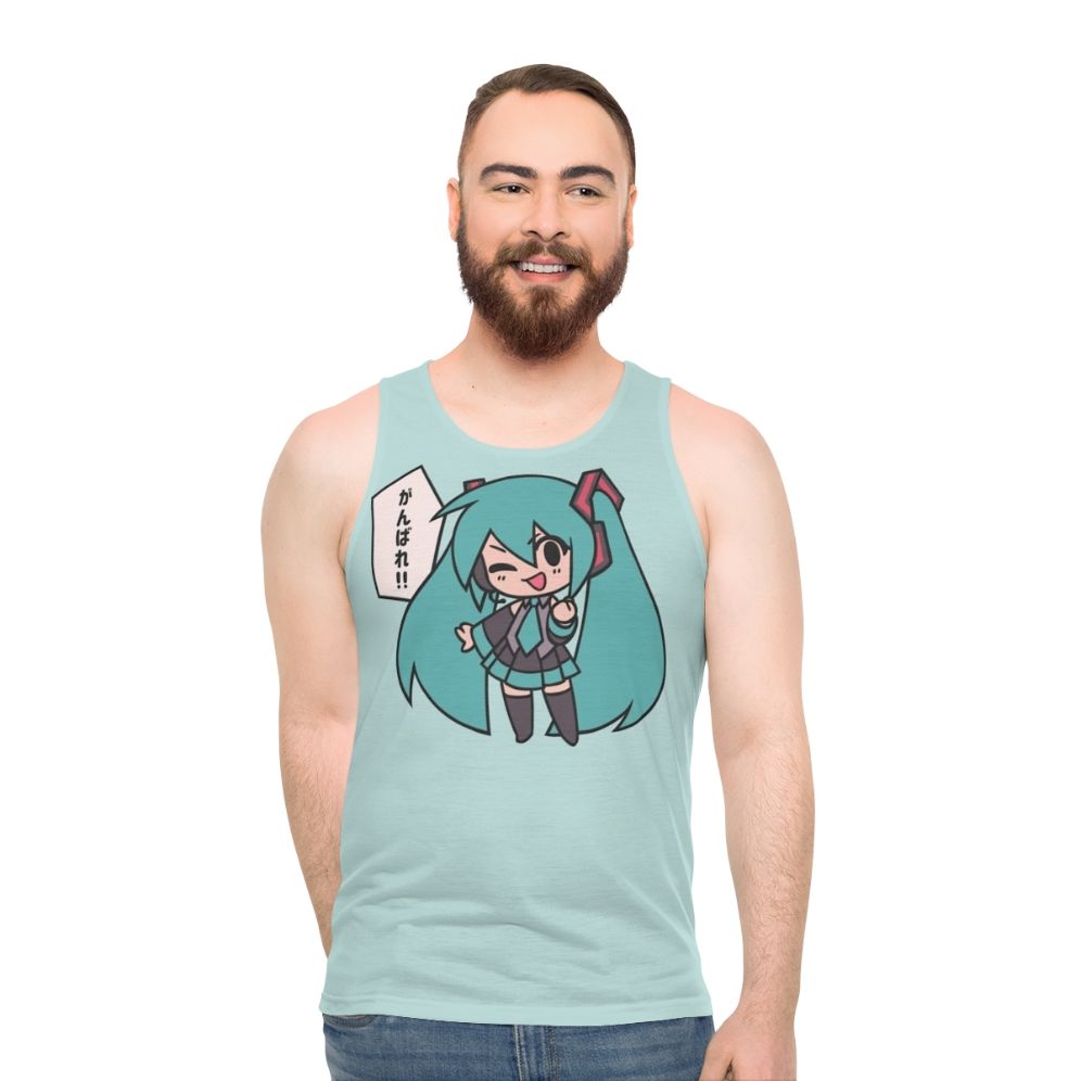 Hatsune Miku Chibi Ganbatte Unisex Tank Top - men