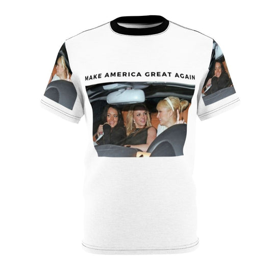 Graphic t-shirt featuring Britney Spears, Paris Hilton, and Lindsay Lohan