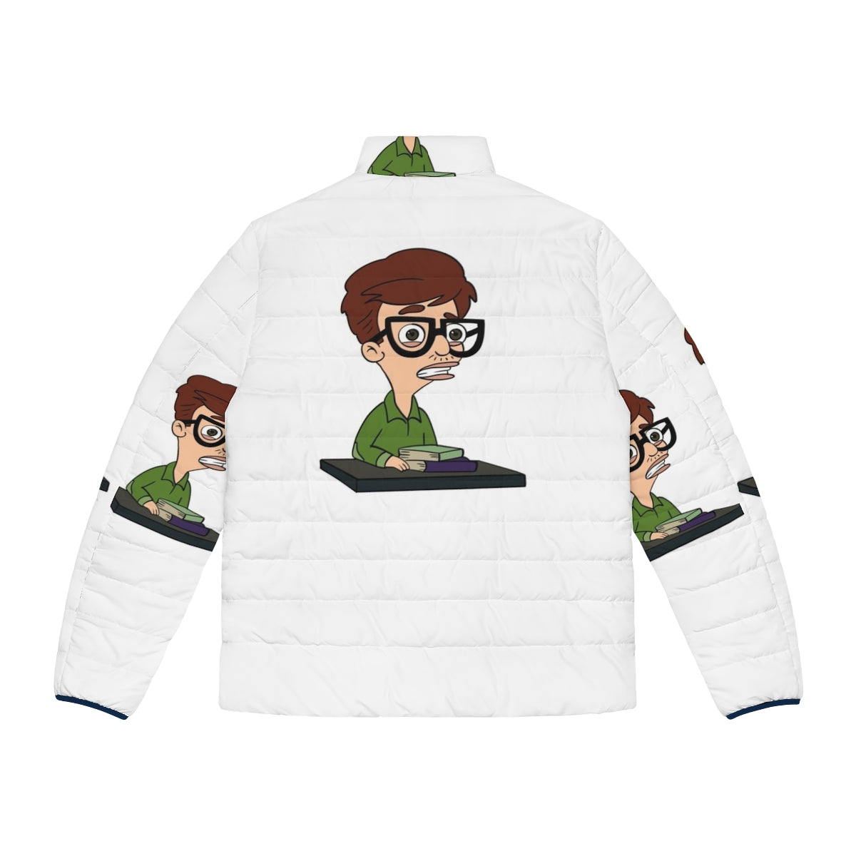 Big Mouth Andrew Glouberman Puffer Jacket, featuring the iconic character from the Netflix animated series - Back