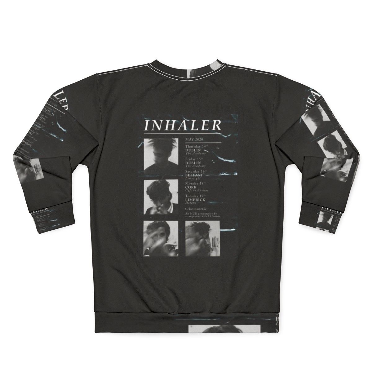 Inhaler Concert 2020 Sweatshirt featuring the indie band Inhaler - Back