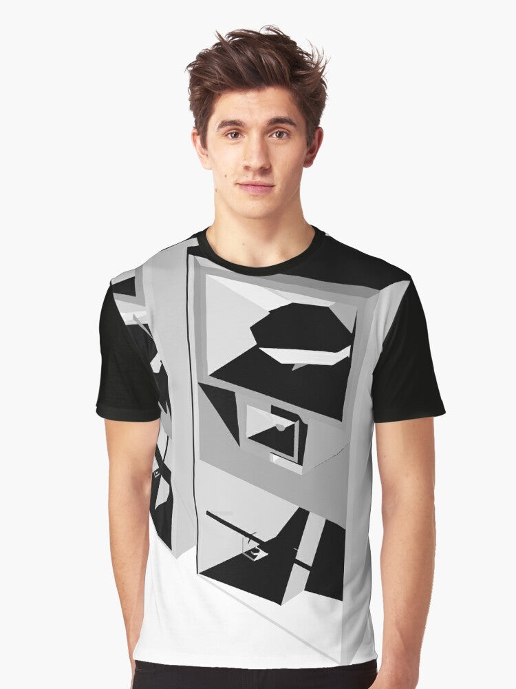 Funktion One black and white graphic t-shirt - Men