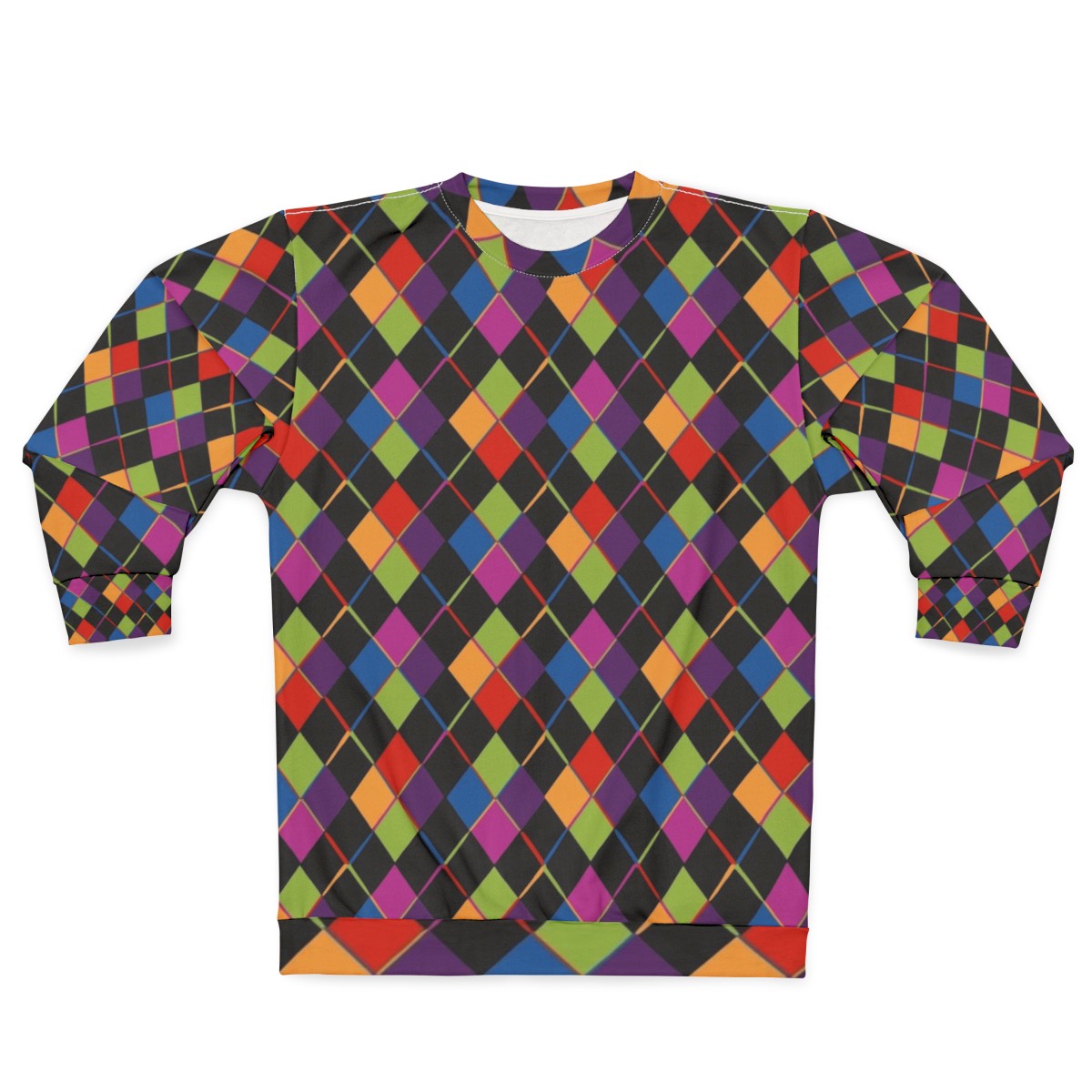 Retro 1980s rainbow diamond pattern sweatshirt