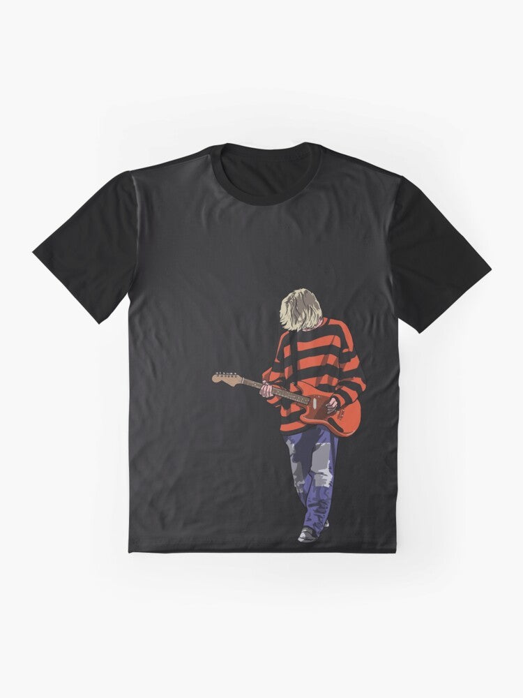 Kurt Cobain graphic t-shirt with Nirvana and grunge inspired design - Flat lay