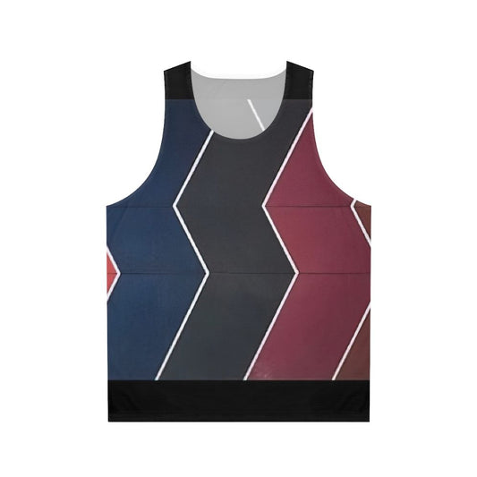 Thomas Downing inspired color field geometric abstract art unisex tank top