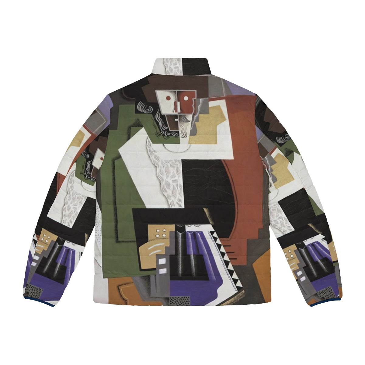 Gino Severini Futurist puffer jacket with abstract geometric shapes and vibrant colors - Back