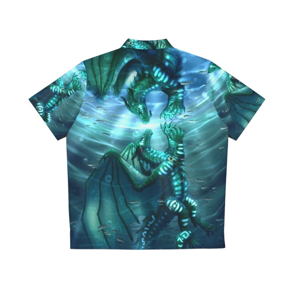 Wings of Fire Fathom and Turtle Sea Dragon Hawaiian Shirt - Back