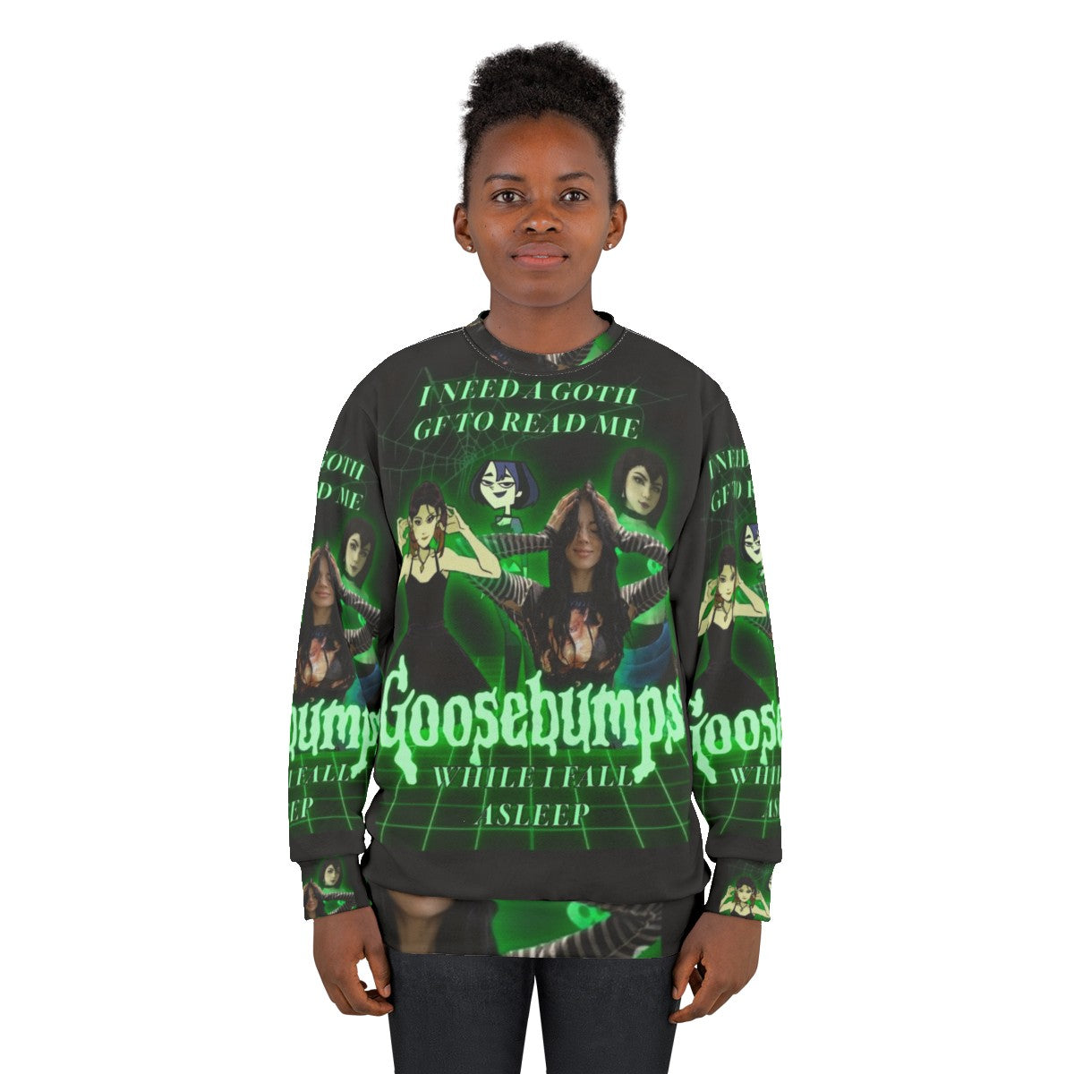 Goth GF Goosebumps themed gothic sweatshirt - women