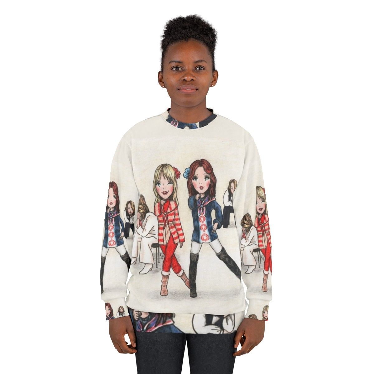 Cute cartoon "Meet Me" graphic sweatshirt for fashion-forward kids - women