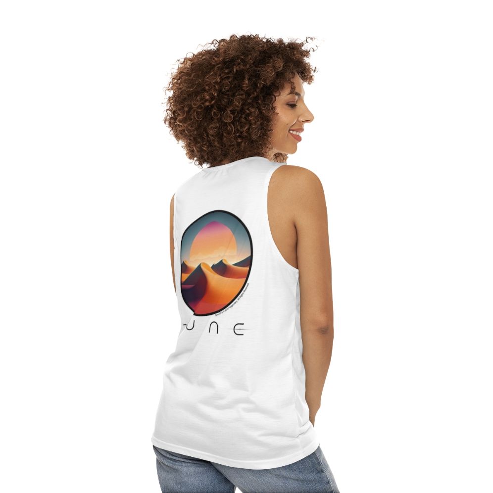 Dune desert landscape unisex tank top - women back