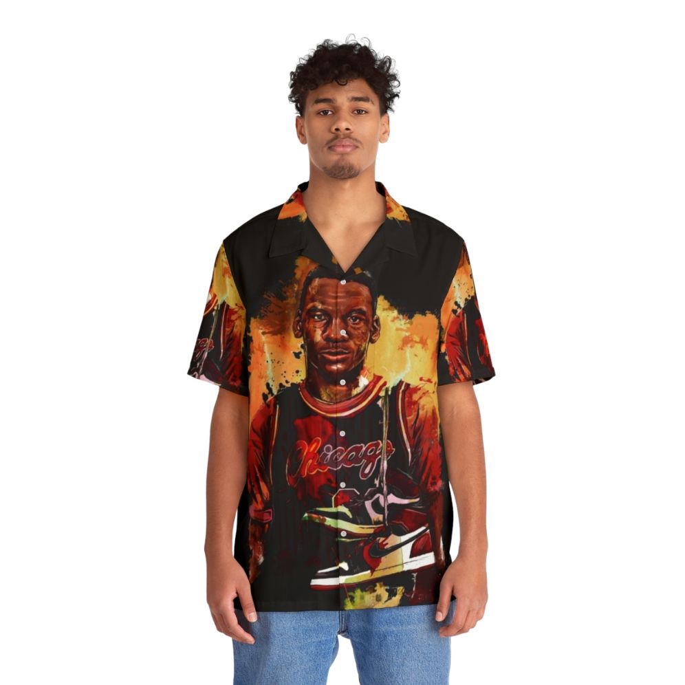 Tropical Basketball Hawaiian Shirt - People Front