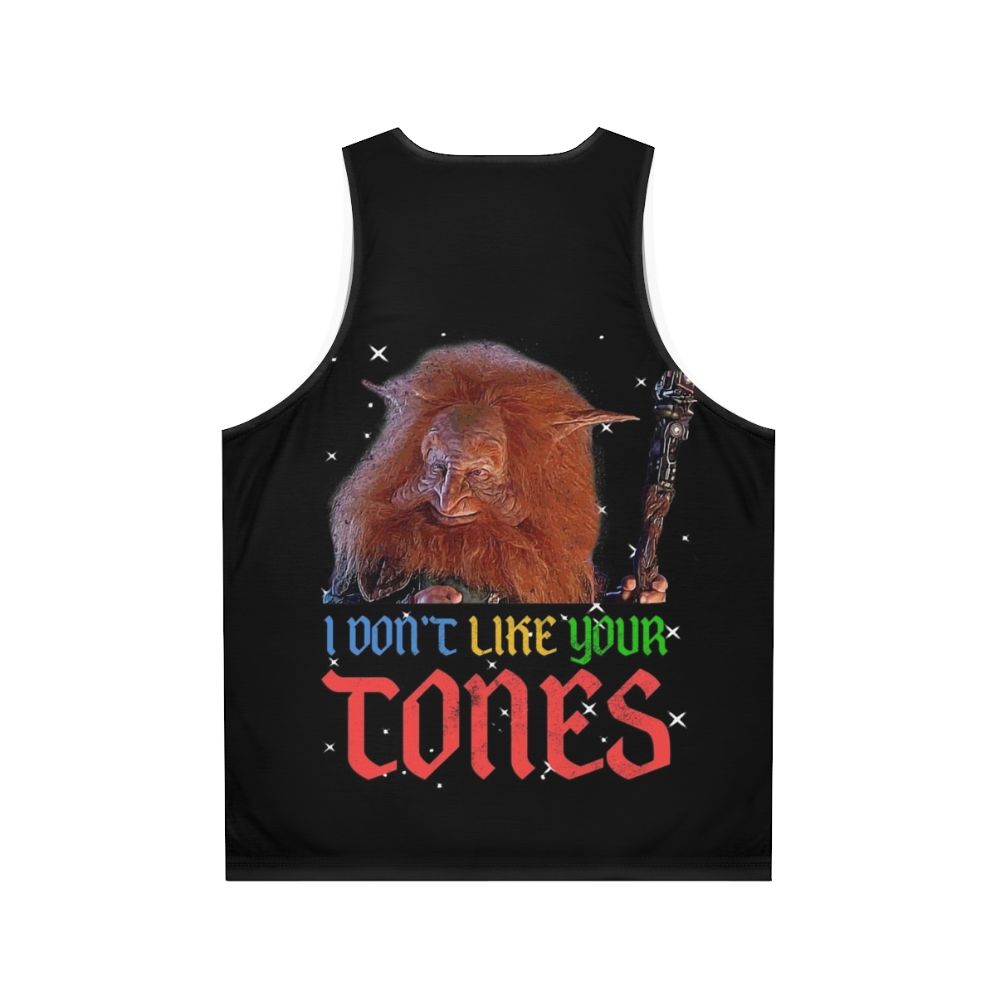 "I Don't Like Your Tones" retro 80s unisex tank top - Back