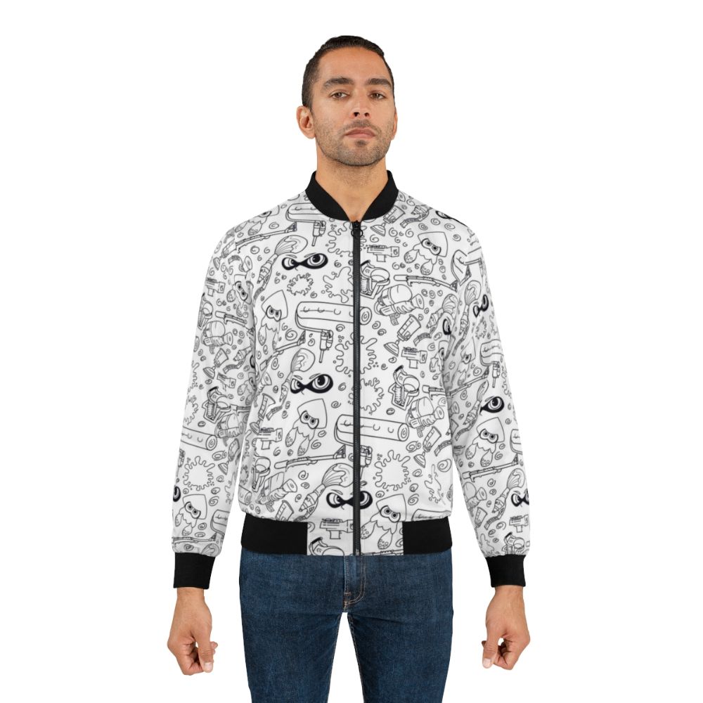 Colorful bomber jacket featuring Splatoon inklings and octolings characters - Lifestyle