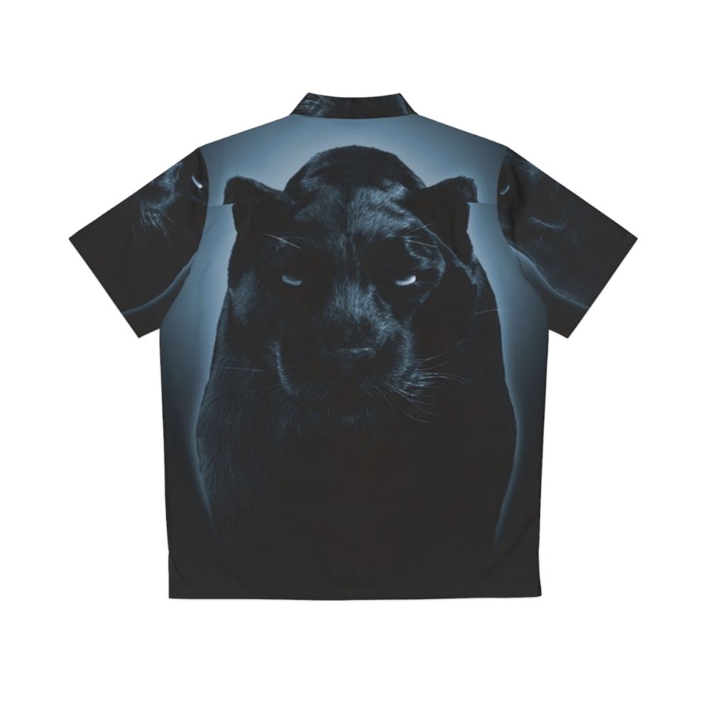 Black Panther Hawaiian Shirt featuring wildlife conservation design - Back