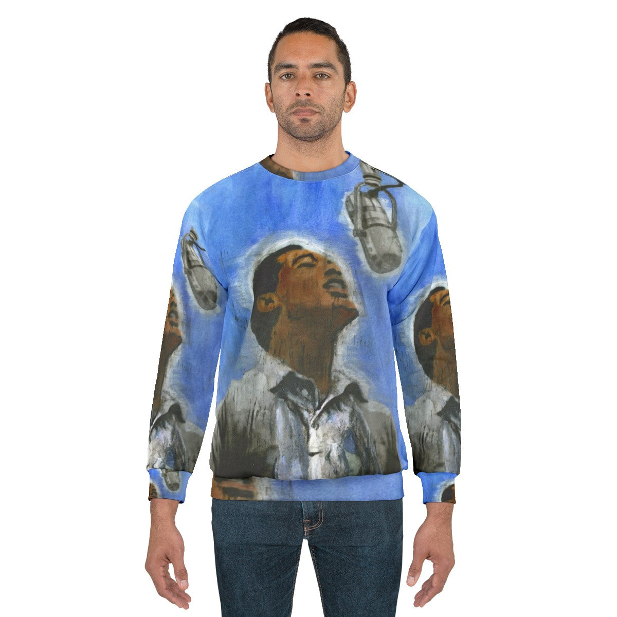 Vintage Sam Cooke Soul Music Portrait Sweatshirt - men