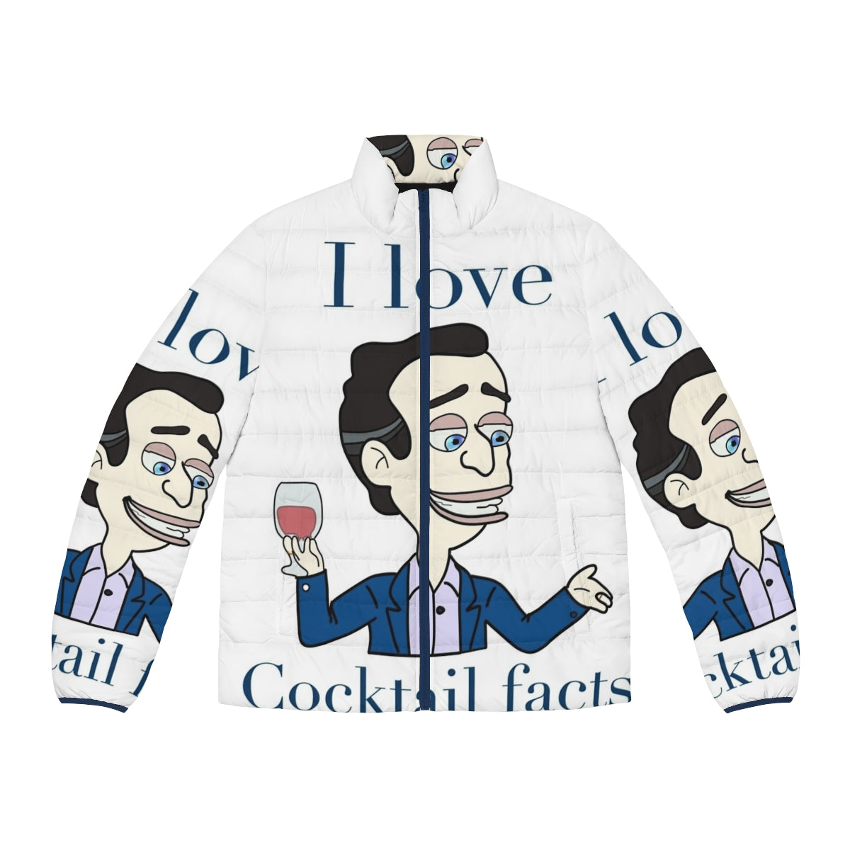 Big Mouth Cocktail Facts Puffer Jacket featuring a cozy and trendy design