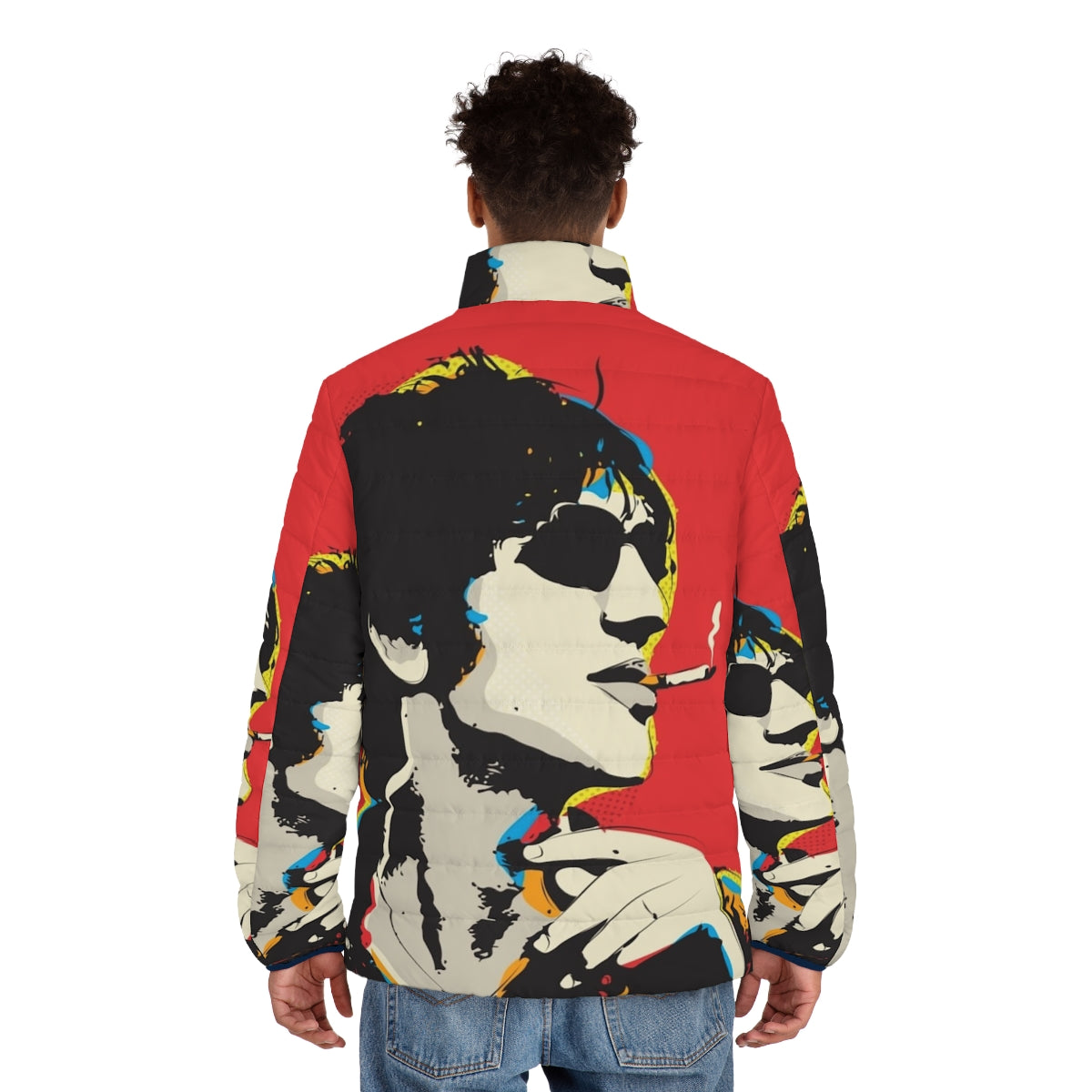 Richard Ashcroft The Verve Pop Art Portrait Puffer Jacket - men back