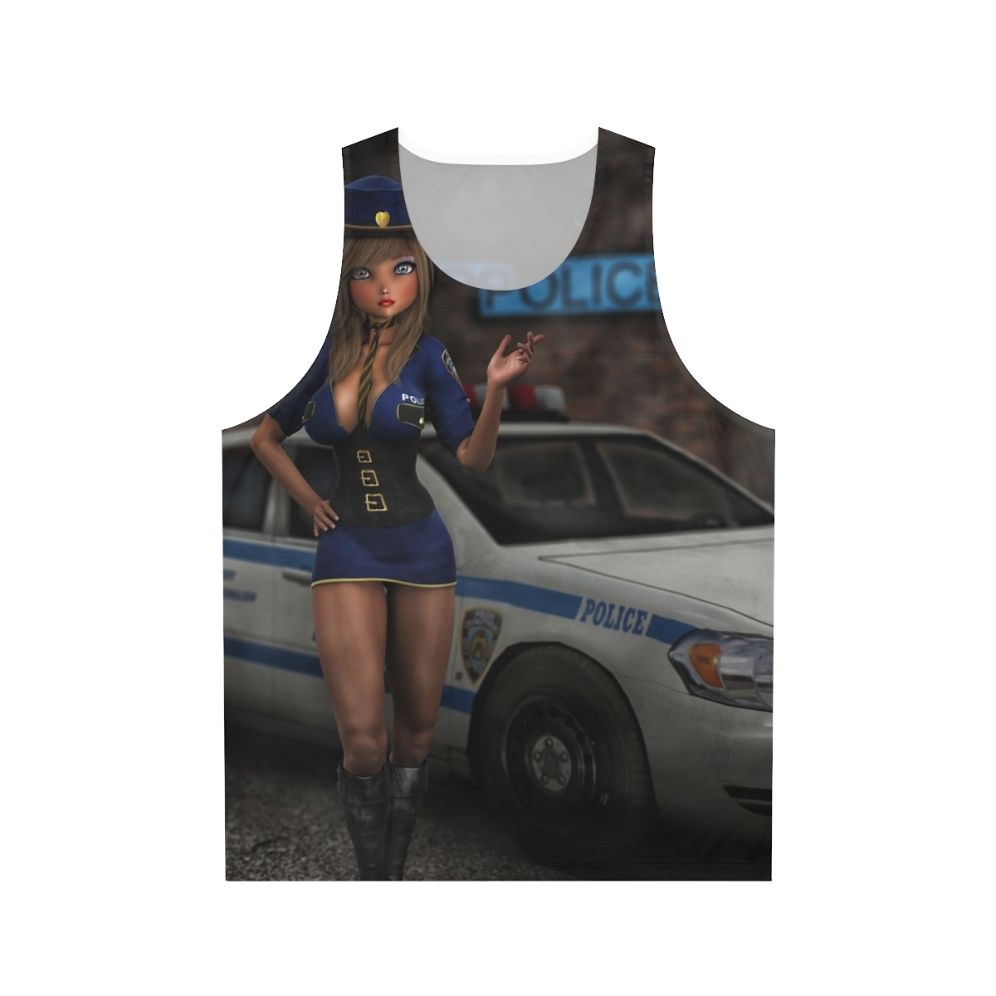 Unisex superhero costume police uniform anime-style tank top