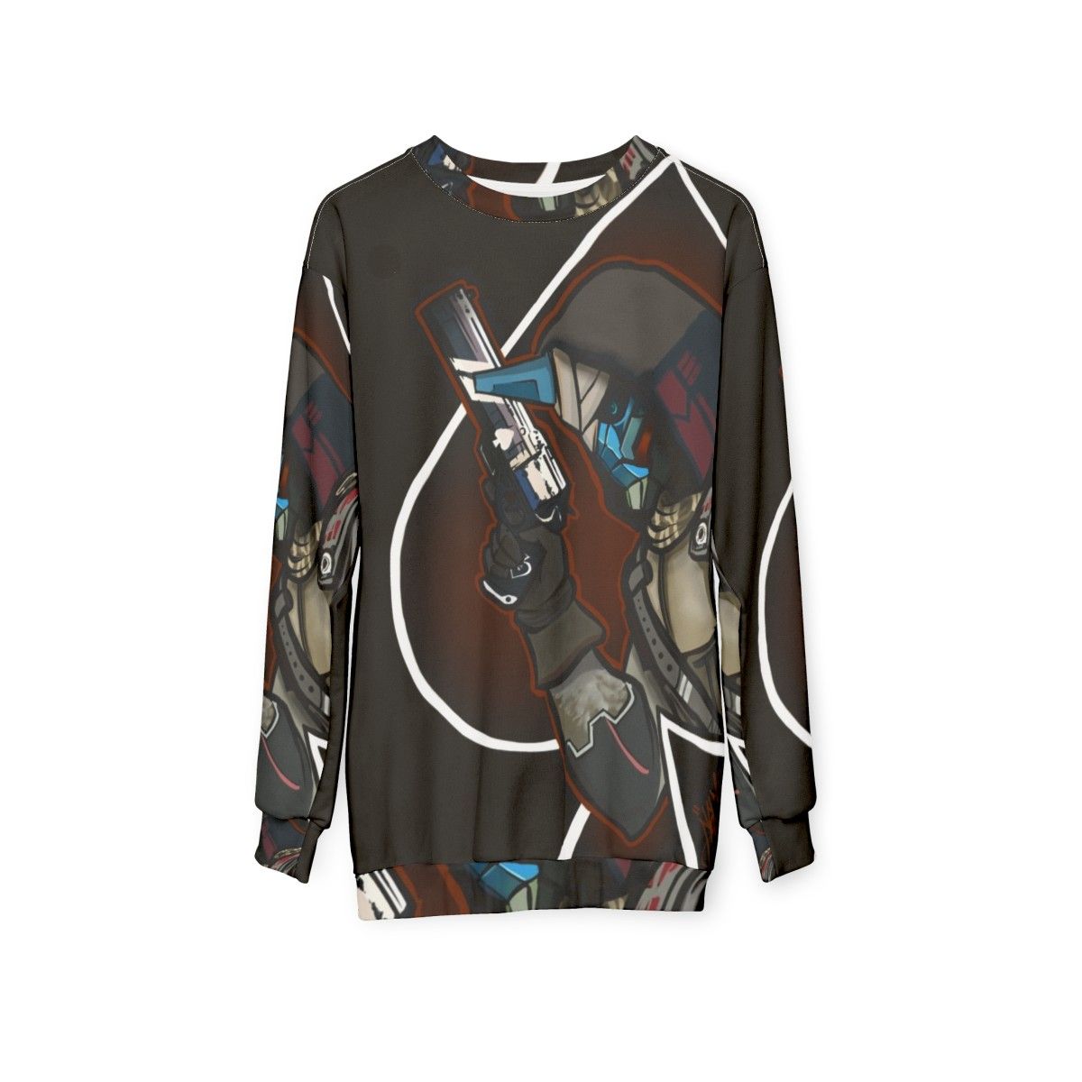 Ace of Cayde Sweatshirt featuring Cayde-Six from Destiny 2 - hanging