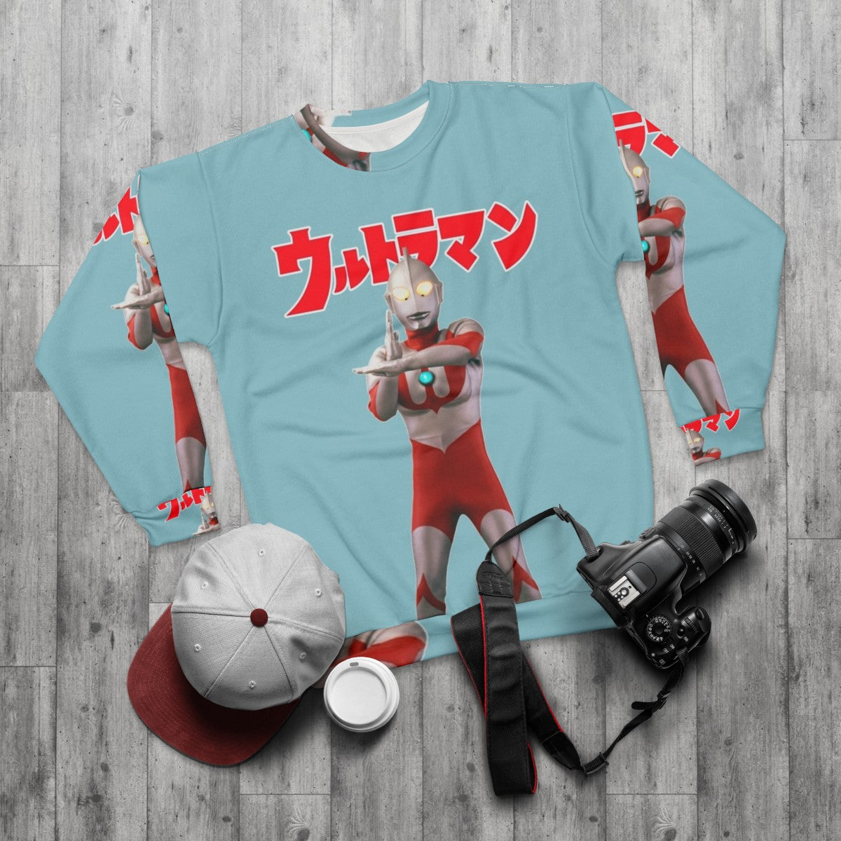 Vintage Ultraman The First Ultraman Superhero Sweatshirt - flat lay