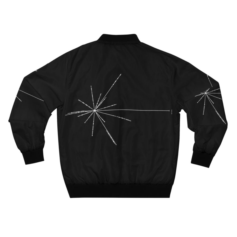 Pioneer pulsar map bomber jacket featuring the iconic spacecraft and cosmic design elements - Back