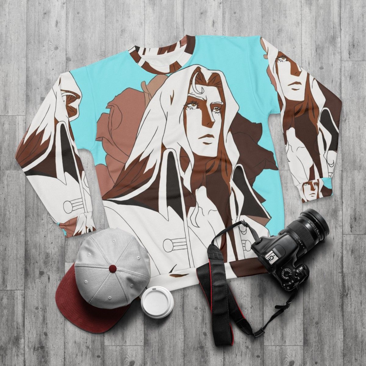 Alucard From Castlevania Netflix Series Anime Inspired Sweatshirt - flat lay