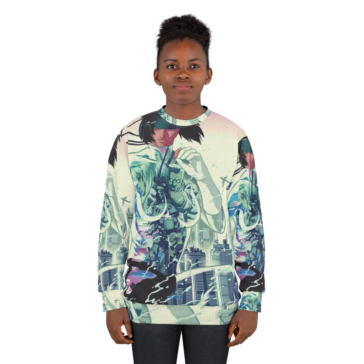 Ghost In The Shell Anime Sweatshirt Featuring Masamune Shirow's Iconic Artwork - women