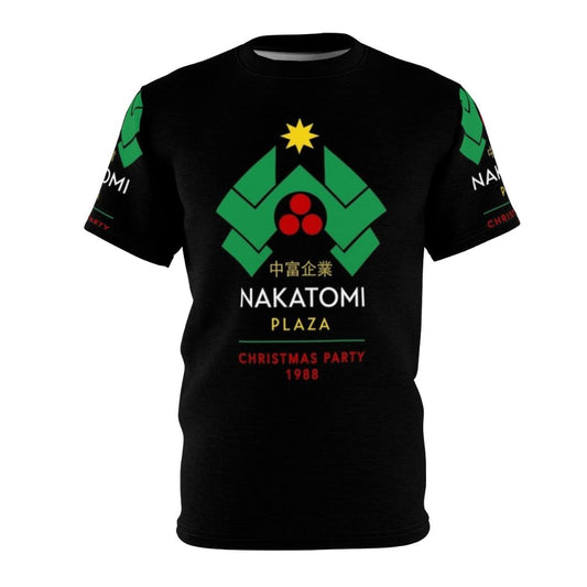 Retro Nakatomi Plaza Christmas Party T-Shirt design with 80s movie inspired graphics