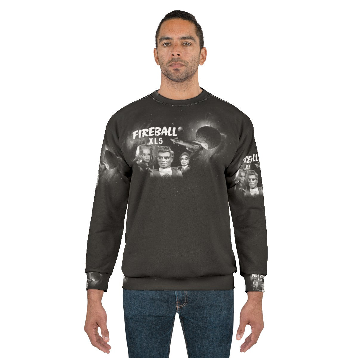 Fireball XL5 retro sci-fi themed sweatshirt - men