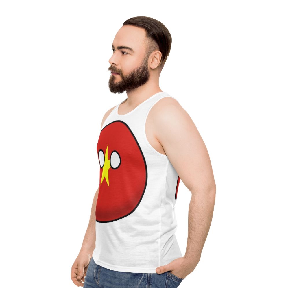 Vietnam Countryball Unisex Tank Top - men side