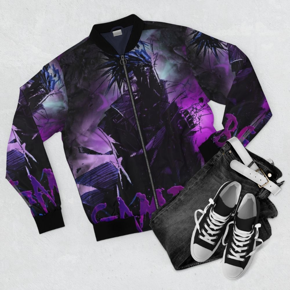 Gambit Inspired Bomber Jacket - Marvel X-Men Superhero - Flat lay