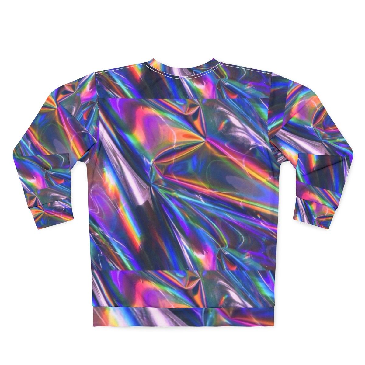 Holographic material sweatshirt with shiny, iridescent texture - Back