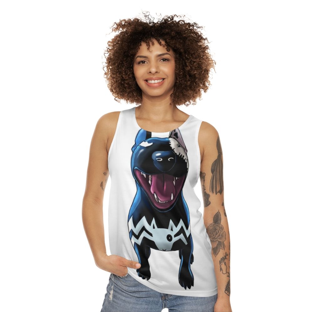 Superhero vs Supervillain Unisex Bull Terrier Tank Top - women