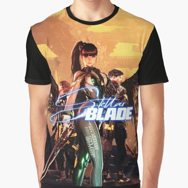 Stellar Blade videogame fanart graphic t-shirt design