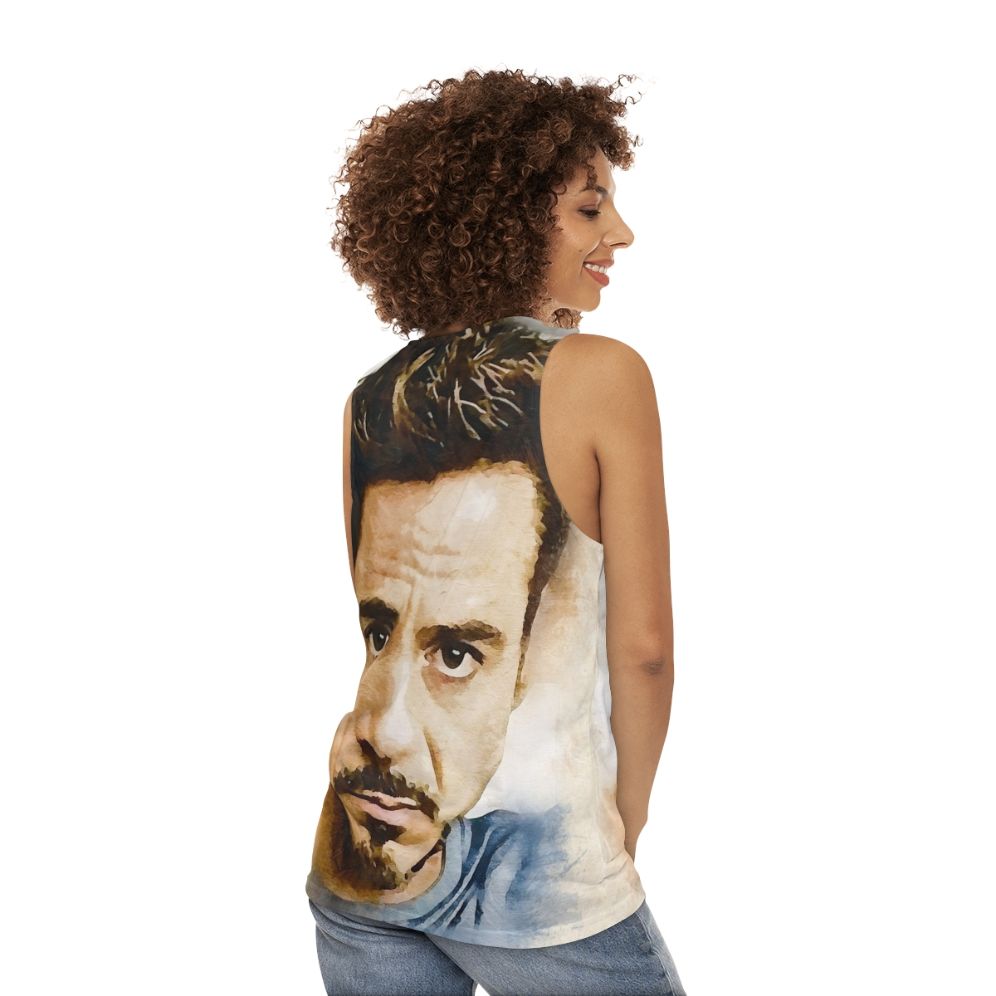 Robert Downey Jr Tribute Unisex Tank Top - women back